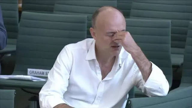 Dominic Cummings giving evidence to MPs