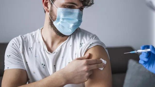 A man getting a Covid vaccine