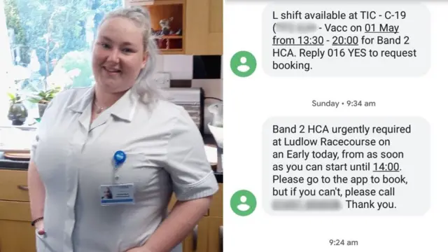 Caroline Wood and her vaccine app messages