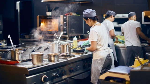 Cooks in a kitchen
