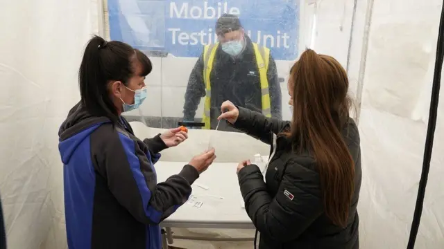 Someone doing a test in Tyneside