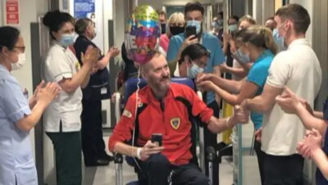 Stuart Tyrer leaving hospital