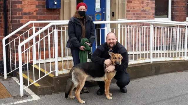 Seth with his owner