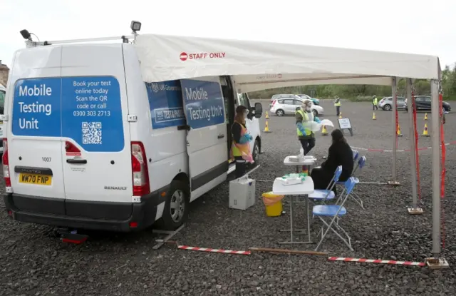 A mobile testing unit in Glasgow