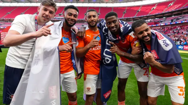 Blackpool players celebrate