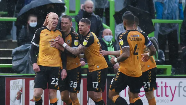 Kevin Ellison celebrates at Forest Green