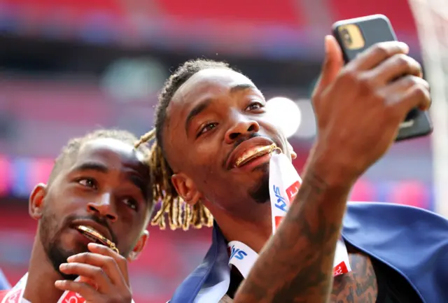 Ivan Toney celebrates after Brentford's win over Swansea