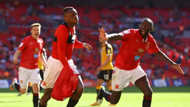 Morecambe celebrate goal