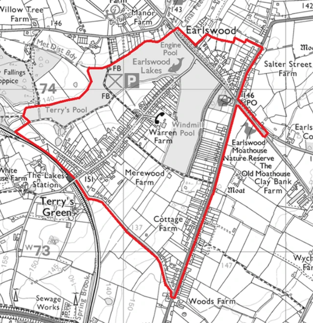 Earlswood Lakes map