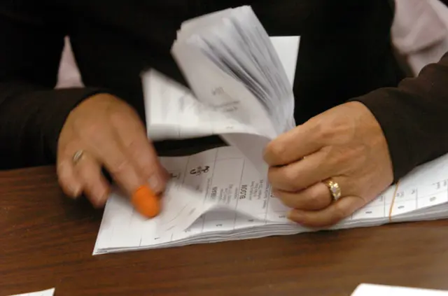 Counting the votes on ballot papers