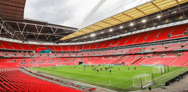 Wembley Stadium with no crowd