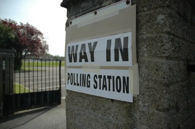 polling station - stock image