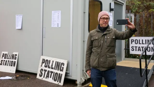 Polling station selfie