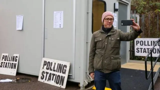 Person outside polling station