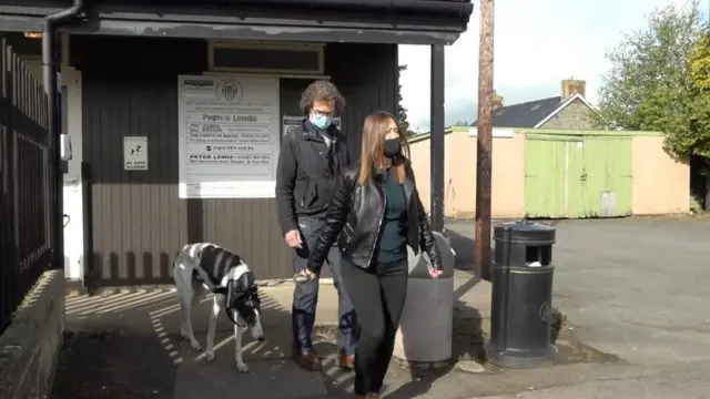 Welsh Liberal Democrats' leader Jane Dodds cast her ballot at Hay-on-Wye Bowling Club