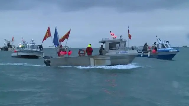 Boats involved in Jersey protest