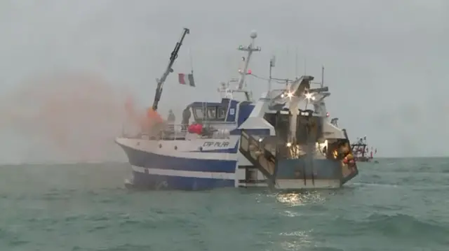 Boat involved in protest