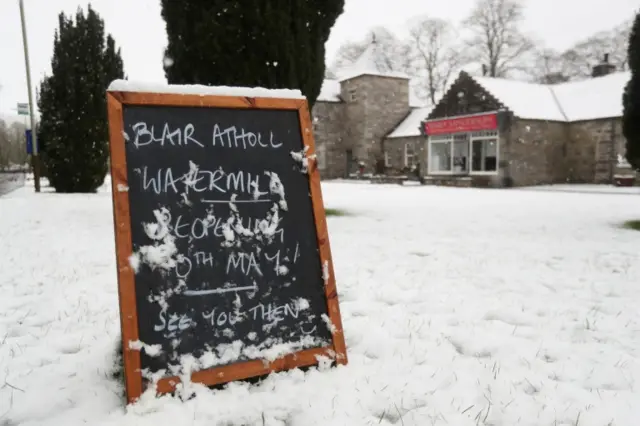 Snow scenes Blair Atholl Scotland