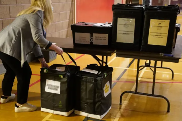 Ballot boxes arriving