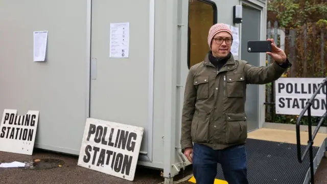 Man outside polling station