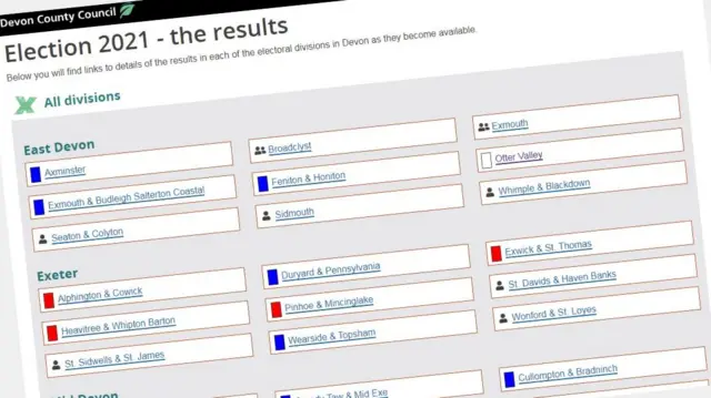 Devon County Council election wesbite