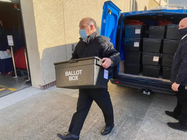 Boxes arrive to be counted in Orkney