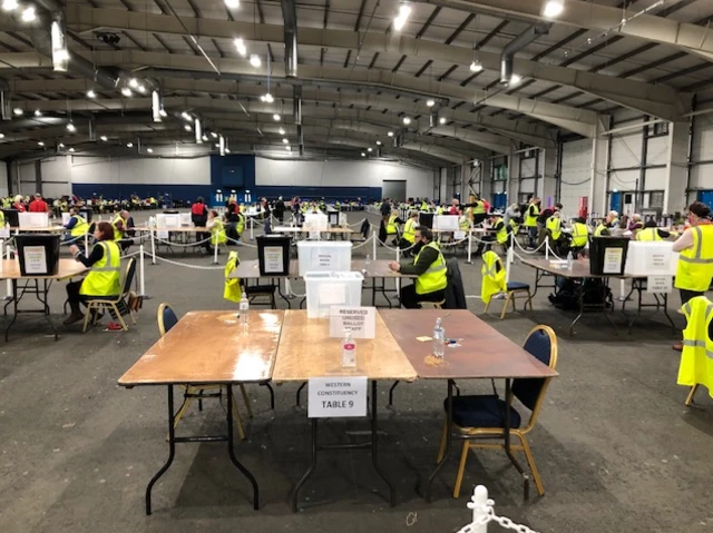 Counting staff get ready to start work in Edinburgh