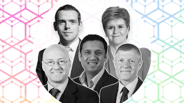 Patrick Harvie, Douglas Ross, Anas Sarwar, Nicola Sturgeon and Willie Rennie