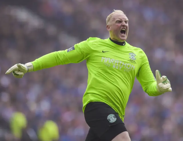 Conrad Logan was the hero as Hibs beat United on penalties in the 2016 sem-final