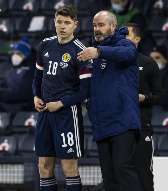 Hibs striker Kevin Nisbet made his Scotland debut in March