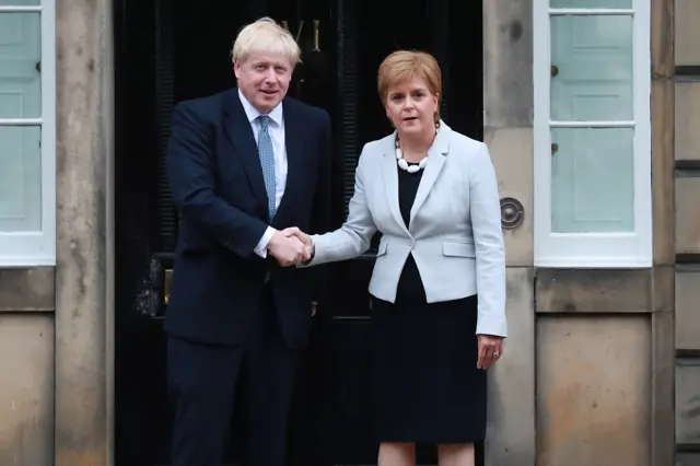 Boris Johnson and Nicola Sturgeon in 2019