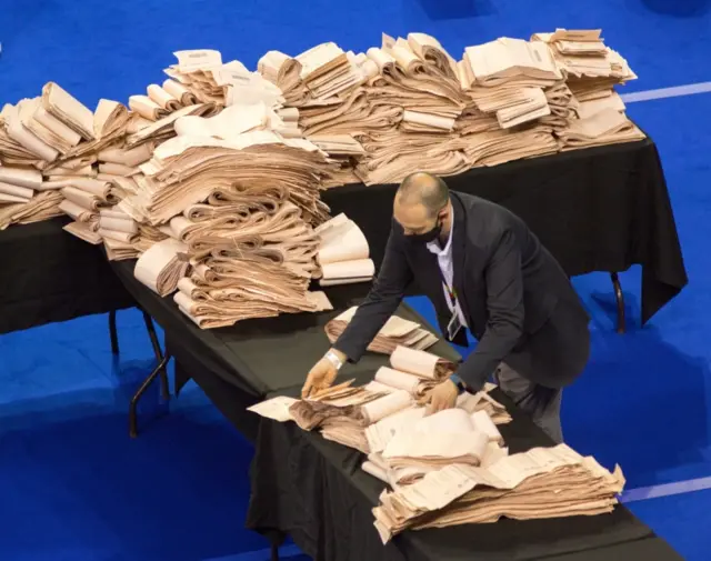 Ballot papers in Glasgow