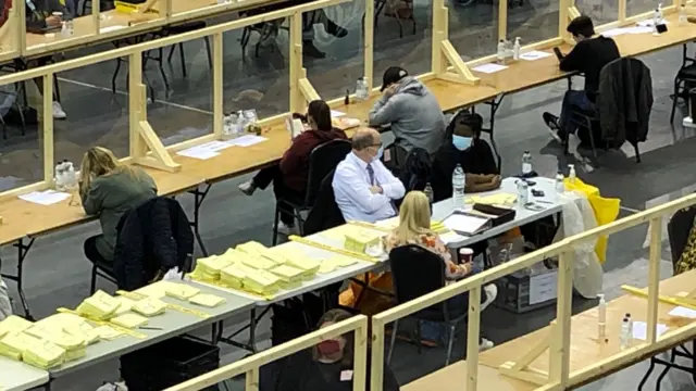 People counting votes