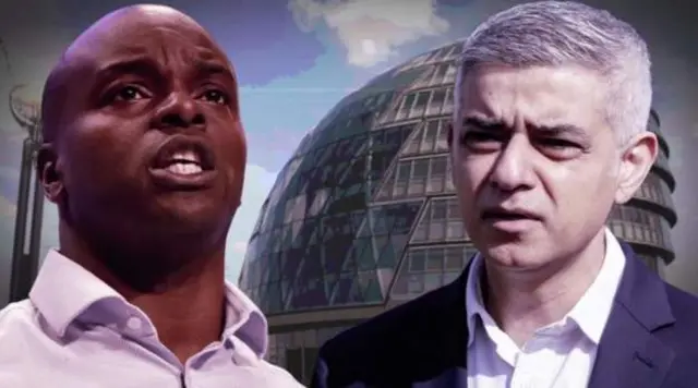 Shaun Bailey, left, and Sadiq Khan, right