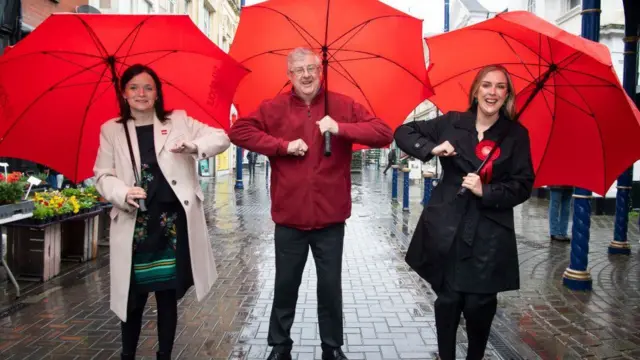 Buffy Williams, Mark Drakeford and Sarah Murphy