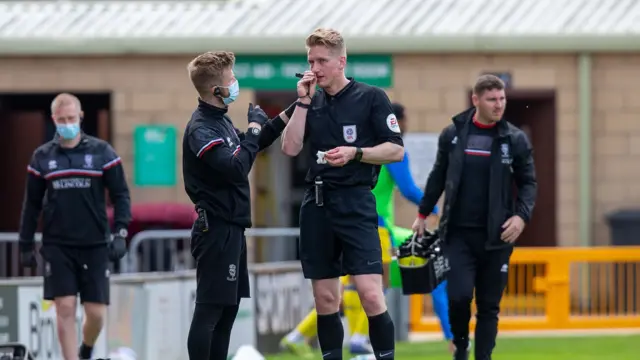 Referee receives medical treatment