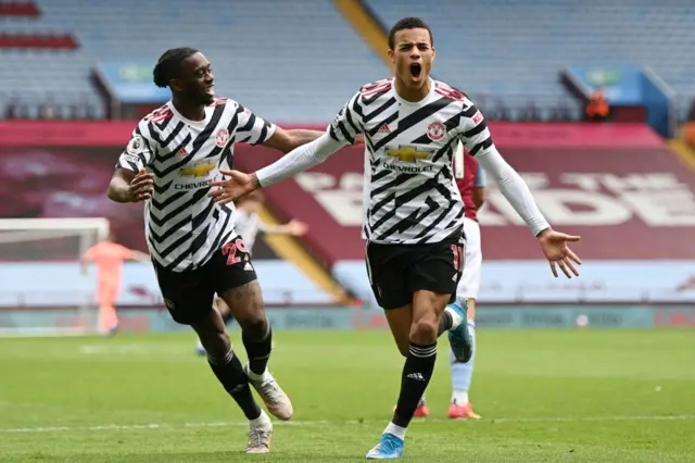 Manchester United's Mason Greenwood scores