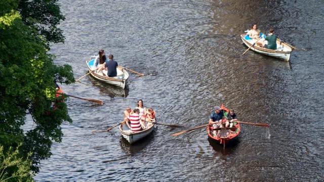 People on boats