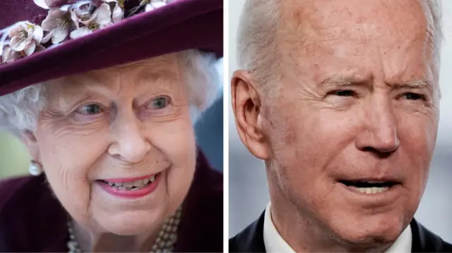 Queen and Biden composite