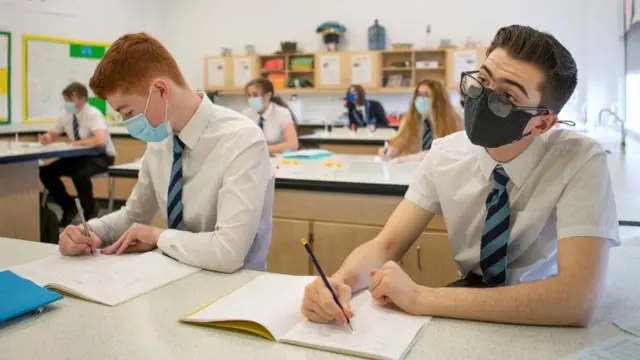 School pupils working