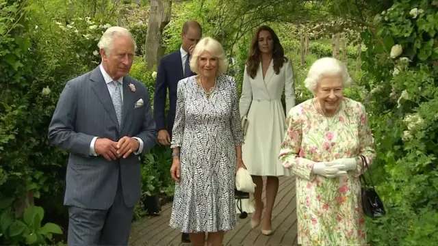 The Royal Family arriving