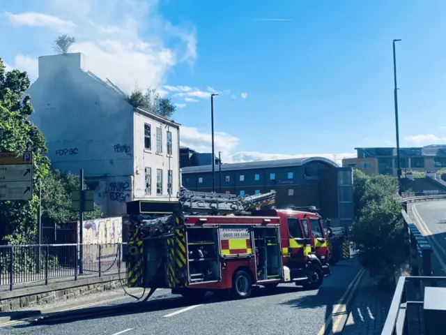 Fire engines outside the former Stereo bar