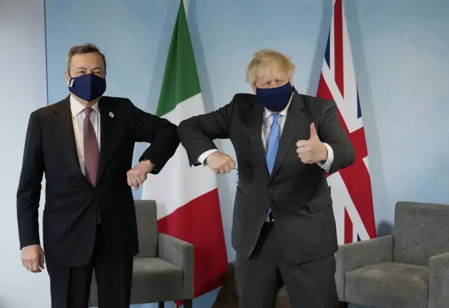 Mario Draghi and Boris Johnson