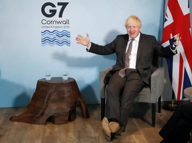 Boris Johnson ahead of a bilateral meeting with European Commission President Ursula von der Leyen and European Council President Charles Michel