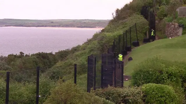 Steel fence around Carbis Bay