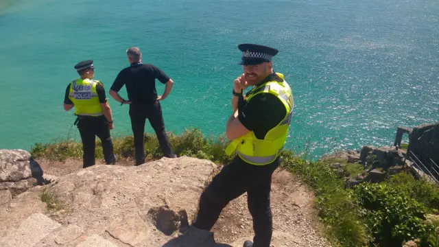 Police at Minack Theatre