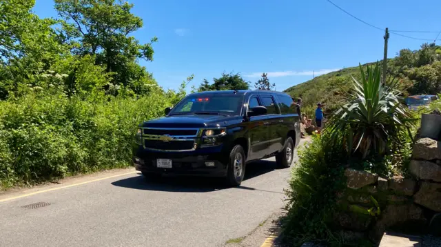 G7 motorcade in Porthcurno