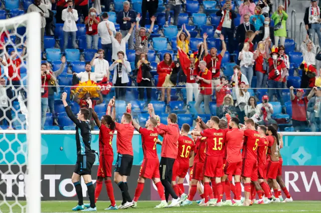 Belgium players celebrate