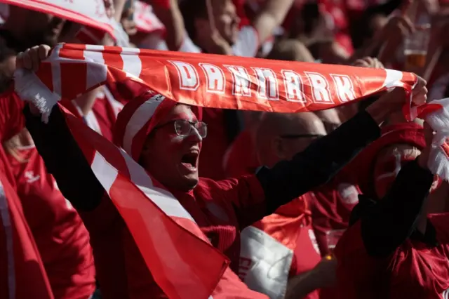 Denmark fans sing