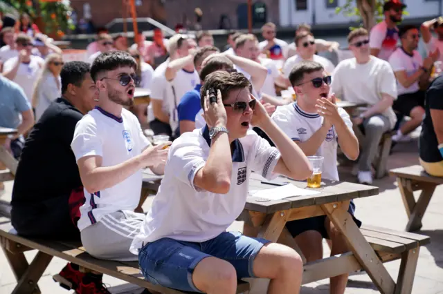 Fans in Birmingham watch England